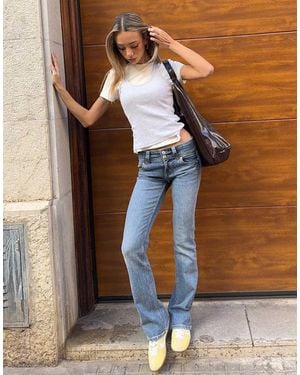 Bershka Bootcut Jeans - Brown