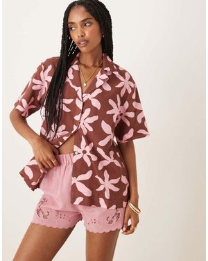 OMNES Floral Oaklyn Shirt - Red