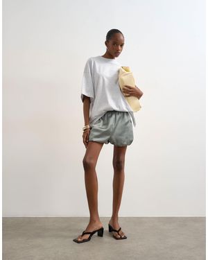 TOPSHOP Satin Bubble Shorts - White
