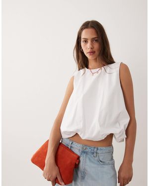 ASOS Oberteil mit ballonsaum - Weiß