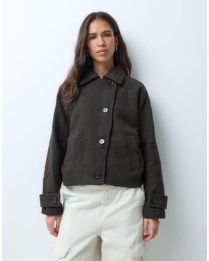 Mango Teen Short Trench - Black