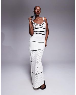 The Frolic Exclusive Beach Crochet Maxi Dress - White