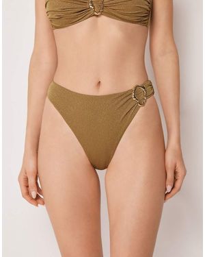 Calzedonia High-Waist Brazilian Sophisticated Shine - Natural