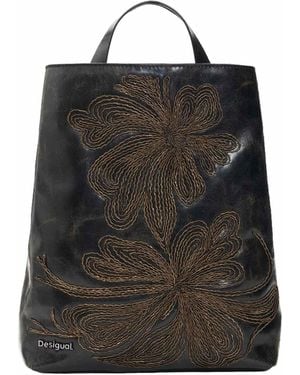 Desigual Kleiner bestickter rucksack - Schwarz