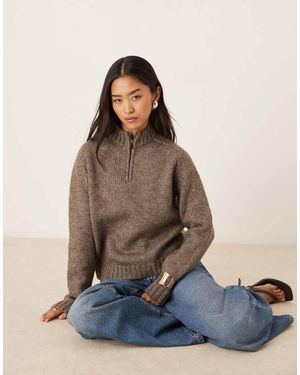 Motel Lamara Quarter Zip Jumper - Blue