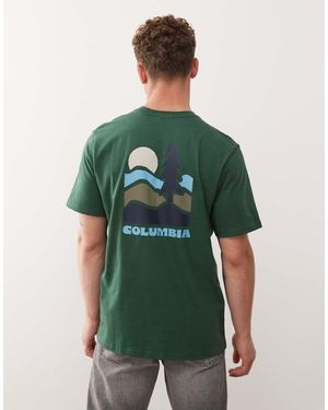 Columbia Camiseta Con Estampado La Espalda Explorers Canyon De - Verde