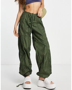 Motel Pantalones Caquis De Estilo Paracaidista Holgado De -Verde