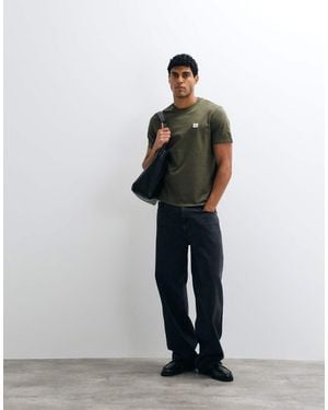 Calvin Klein Camiseta Clásica De Etiqueta Tejida En-Verde