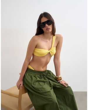 TOPSHOP Tiana Bandeau Bikini Top With Twisted Strap - Green