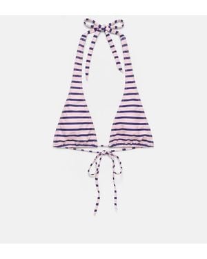 Pull&Bear Multi-way Striped Bikini Top - White