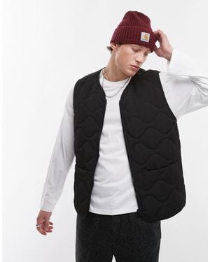 TOPMAN Quilted Gilet - Black