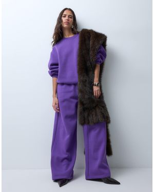 ASOS Wide Leg Sweat jogger Co-ord - Purple