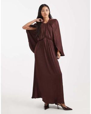 WeWoreWhat Halter Neck Midaxi Dress With Cape Shoulders - Red