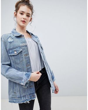 Veste en jean longue bershka sale
