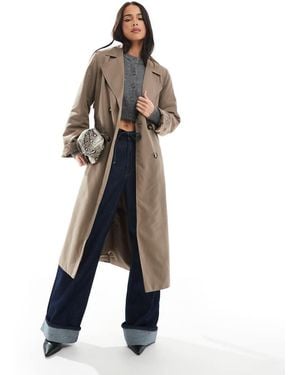 Pieces Trenchcoat Met Riem - Bruin