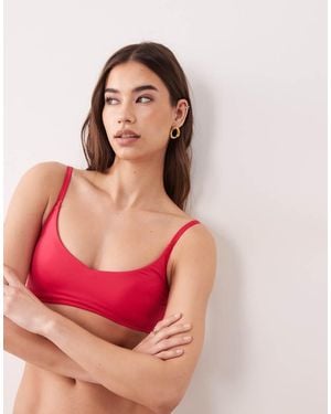 Speedo Solid Triangle Bikini Top - Pink