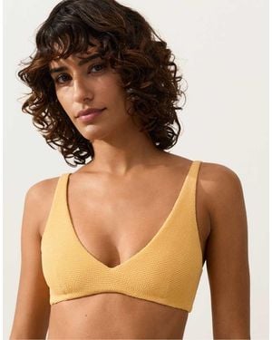Oysho Crinkle Halter Bikini - Natural