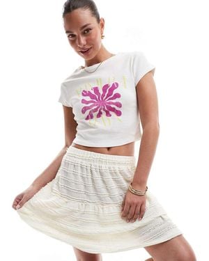 ONLY Tiered Frill Mini Skirt - White