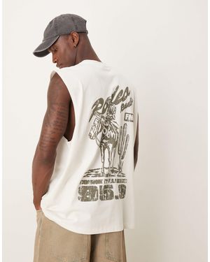 ASOS Débardeur oversize à imprimé cow-boy - crème - Neutre