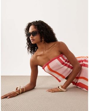 ASOS Stripe Knit Bandeau Top Set - Multicolor
