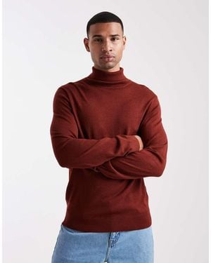 Threadbare Maglione Con Collo Alto Bordeaux - Rosso