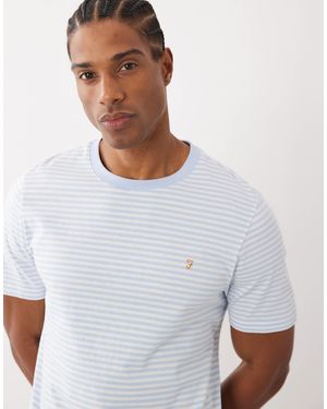 Farah Castle - t-shirt rayé à logo - clair et blanc