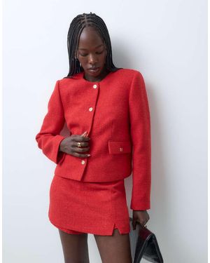 ASOS Blazer Sartoriale Accollato Con Bottoni Dorati - Rosso