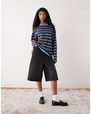 Collusion Boxy Long Sleeve Tee - Blue