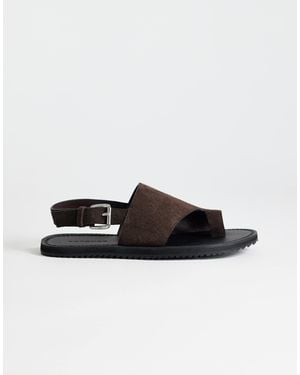 TOPSHOP Ella Leather Toe Loop Sandals - White