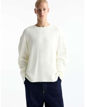 Pull&Bear Jersey Color Crudo De Punto Mullido De - Blanco