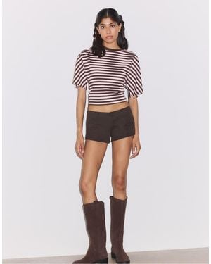 Stradivarius Regular-Fit Mini Short Met Zak - Bruin