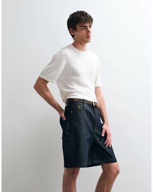 ASOS COLLECTIVE Wide Leg Denim Shorts - White