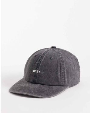 Obey Gorra Lavado Con Diseño De Seis Paneles Y Logo Llamativo Pigment De - Gris