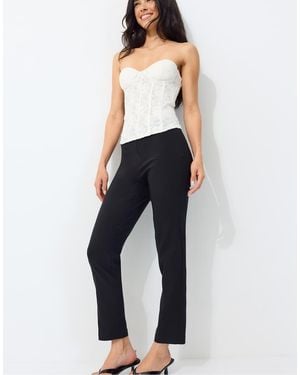 Stradivarius Cigarette Bengaline Trousers - Blue