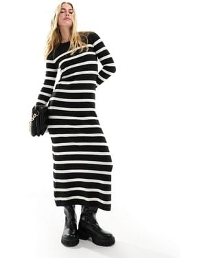Stradivarius Knitted Maxi Dress - White