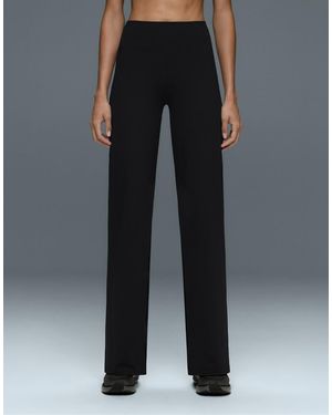 Oysho High-Rise Comfortlux Straight-Leg Trousers - White