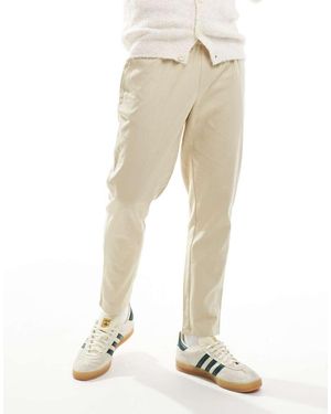 Another Influence Pantalones Beis De Corte Tapered De Mezcla De Lino De -Beis - Neutro