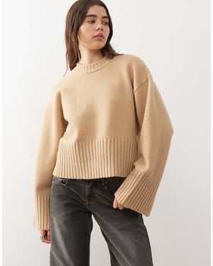 Monki – strickpullover - Natur