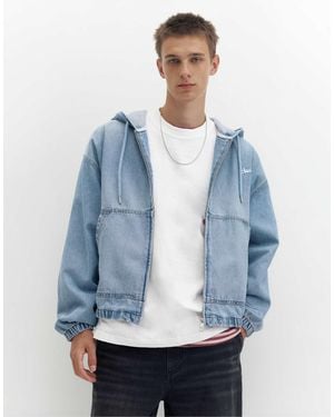 Pull&Bear Stwd kapuzenjacke mit reißverschluss - Blau
