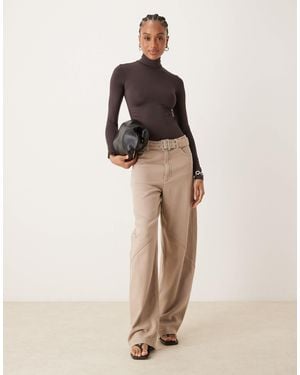 ASOS Tall Oversized Pants With Laundered Utility Detail - Natural