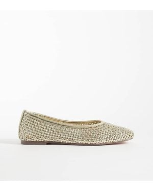 SIMMI Simmi London Cassius Wide Fit Woven Ballet Flats - Metallic