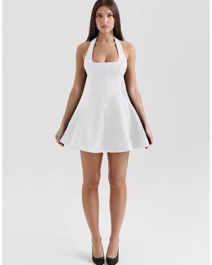 House Of Cb Loulette Halter Neck Bow Mini Dress - White