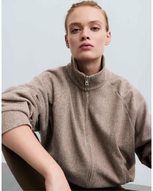 Oysho Kurze melierte jacke - Braun