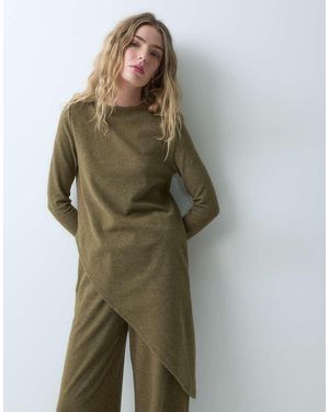 ASOS Superzachte Longsleeve Met Asymmetrische Co-Ordtop - Groen