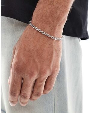 ASOS Waterproof Stainless Steel Oval Link Chain Bracelet - Metallic