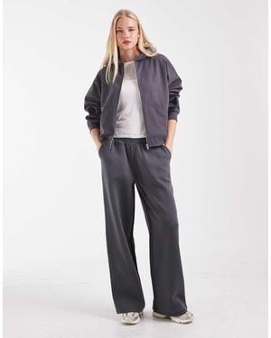 ASOS Wide Leg Brushback Trackies - Blue