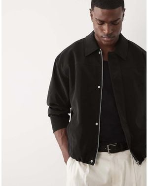 ASOS Faux Suede Oversized Jacket - Black
