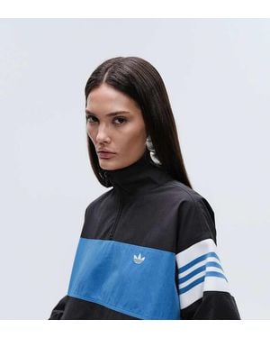 adidas Originals x ASOS Oversized Half Zip Track Jacket - Blue