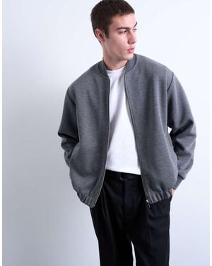 TOPMAN Bomber Elegante - Grigio