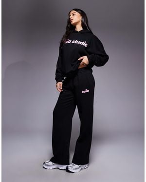 Kaiia Studio Star Logo Wide Leg Sweatpants - Blue